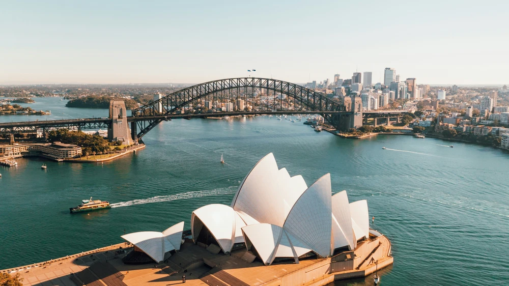 Photo of Port Jackson showing the Sydney Opera House and Sydney Harbour Bridge